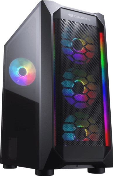 CC-COUGAR CASE MX410 MESH-G RGB TEMPERED GLASS MIDDLE ATX BLACK  4X120MM RGB FANS PREINSTALLED